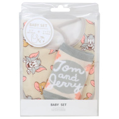 Japan Tom and Jerry Bib & Socks Set - Beige Grey