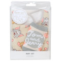 Japan Tom and Jerry Bib & Socks Set - Beige Grey - 1