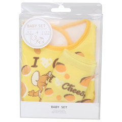 Japan Tom and Jerry Bib & Socks Set - I Love Cheese Yellow