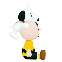 Japan Peanuts Tiny Figure 3D Keychain - Snoopy & Charlie