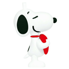 Japan Peanuts Tiny Figure 3D Keychain - Snoopy / Hug Heart