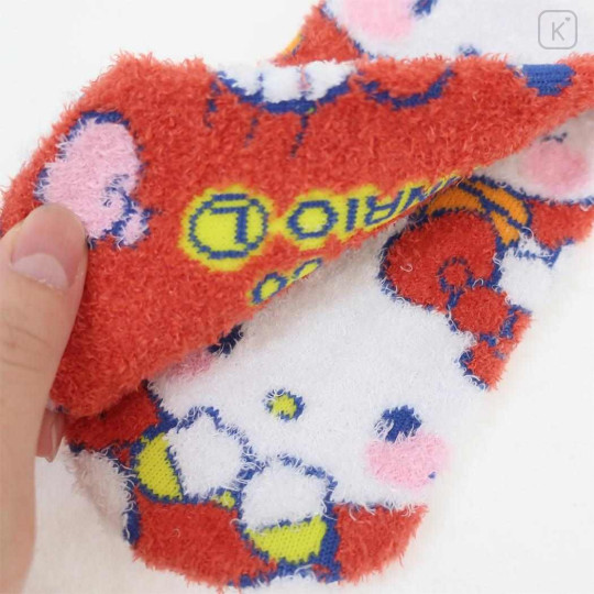 Japan Sanrio Fluffy Socks - Hello Kitty & Pochacco / Blush - 2