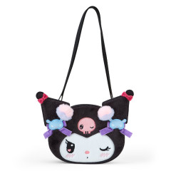 Japan Sanrio Original Face-shaped Shoulder Bag - Kuromi / Romantic Room