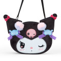 Japan Sanrio Original Face-shaped Shoulder Bag - Kuromi / Romantic Room - 2