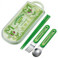 Japan Pokemon Bento Lunch Cutlery Set Spoon Fork Chopstick - Sprigatito / Green - 1