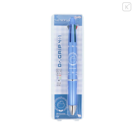 Japan Chiikawa Dr. Grip 4+1 Multi Pen & Mechanical Pencil - Hachiware / Metallic Blue - 1