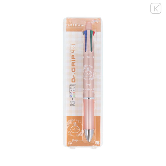 Japan Chiikawa Dr. Grip 4+1 Multi Pen & Mechanical Pencil - Usagi / Metallic Orange - 1