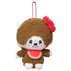 Japan Monchichi × Sanrio Mascot Holder Mini Plush (S) - Hello Kitty