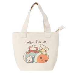 Japan Taiko no Tatsujin Mini Tote Bag - Canvas Zipper Drawing Taiko Friends B