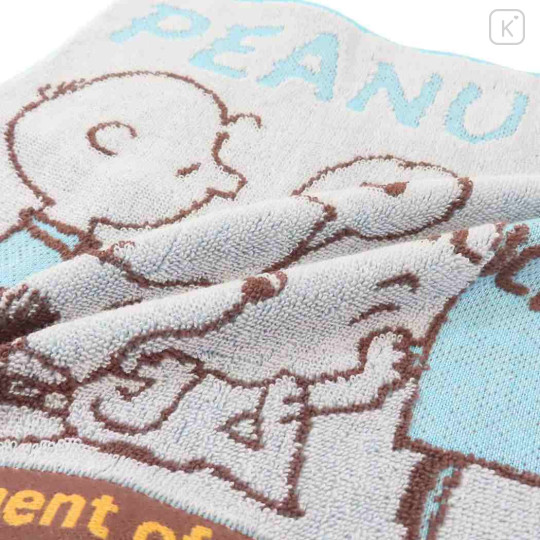 Japan Peanuts Jacquard Towel Handkerchief - Snoopy & Charlie / Moment of Relaxation - 2