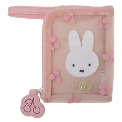 Japan Miffy Pass Case Card Holder & Coin Case - Mesh Pastel Pink Cherry