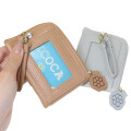 Japan Miffy Pass Case Card Holder & Coin Case - Mesh Pastel Light Brown Flora - 2