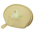 Japan Sanrio Round Mini Pouch - Pompompurin / Friend Yellow - 1