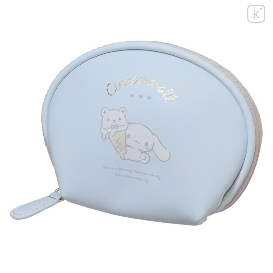 Japan Sanrio Round Mini Pouch - Cinnamoroll / Ice Cream - 1