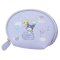 Japan Sanrio Round Mini Pouch - Kuromi : Purple Sky Party - 1