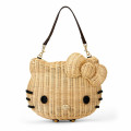 Japan Sanrio Rattan Bag - Hello Kitty : Natural - 1