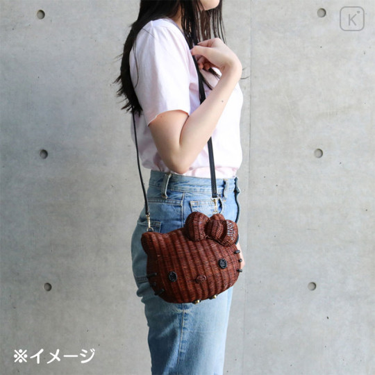 Japan Sanrio Rattan Bag - Hello Kitty : Natural - 8