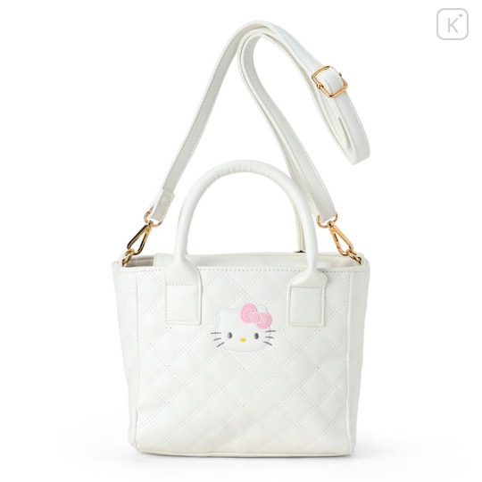 Japan Sanrio Original Quilt 2way Mini Tote Bag - Hello Kitty - 1