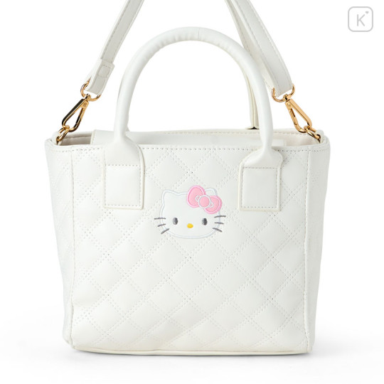 Japan Sanrio Original Quilt 2way Mini Tote Bag - Hello Kitty - 2