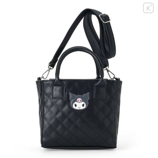 Japan Sanrio Original Quilt 2way Mini Tote Bag - Kuromi - 1