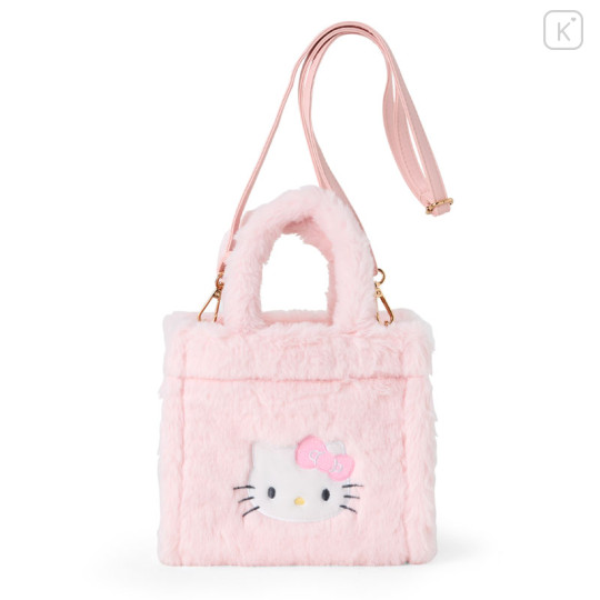 Japan Sanrio Original Boa 2way Mini Tote Bag - Hello Kitty - 1