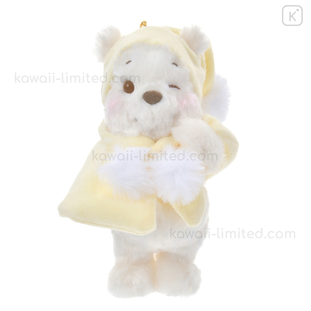 Japan Disney Store Plush Mascot Keychain - Pooh : White Pooh Fruit