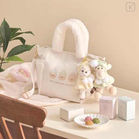 Japan Disney Store Plush Mascot Keychain - Pooh : White Pooh Fruit Color Cape - 5