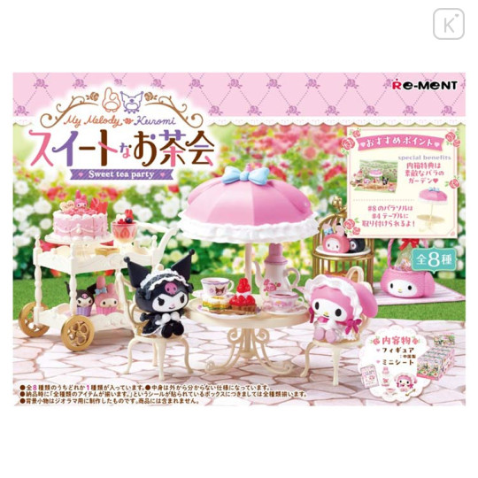 Japan Sanrio Re-Ment Miniature Figure Full Set - Kuromi & My Melody : Sweet Tea Party - 1