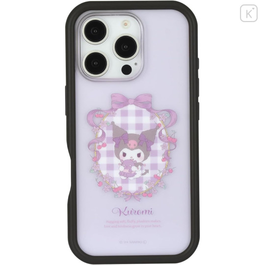 Japan Sanrio Plump Frame iPhone 16 Pro Case - Kuromi - 1