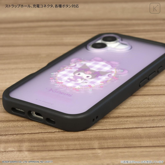 Japan Sanrio Plump Frame iPhone 16 Pro Case - Kuromi - 3