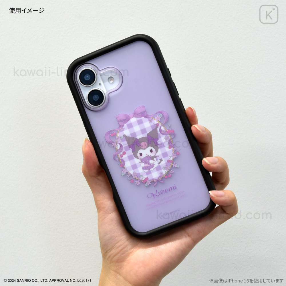 Japan Sanrio Plump Frame iPhone 16 Pro Case - Kuromi