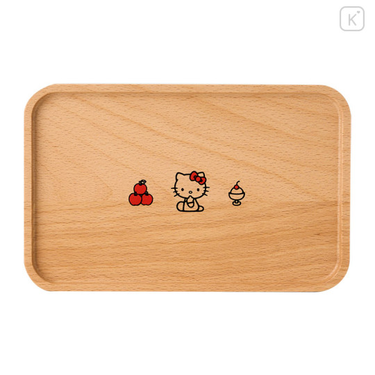 Japan Sanrio Wooden Tray - Hello Kitty - 1