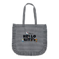 Japan Sanrio Frill Tote Bag - Hello Kitty / Black - 1