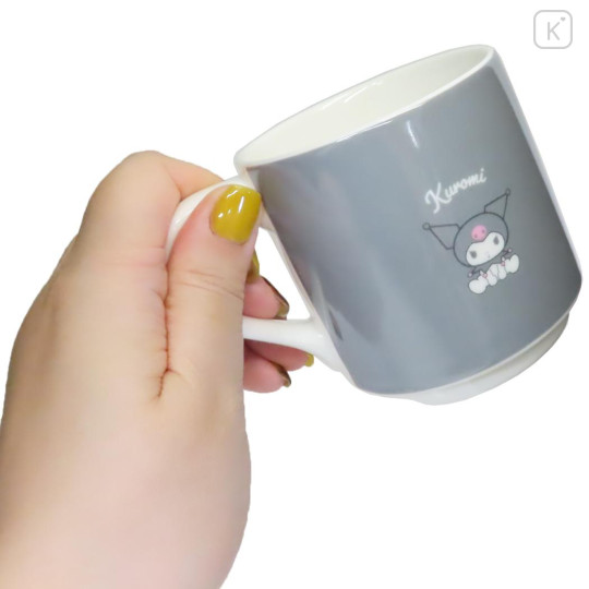 Japan Sanrio Stacking Mug - Kuromi / Face - 2