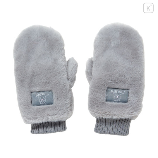 Japan Sanrio Original Fake Fur Mittens - Kuromi - 1