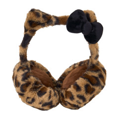 Japan Sanrio Original Earmuffs - Hello Kitty : Leopard Brown