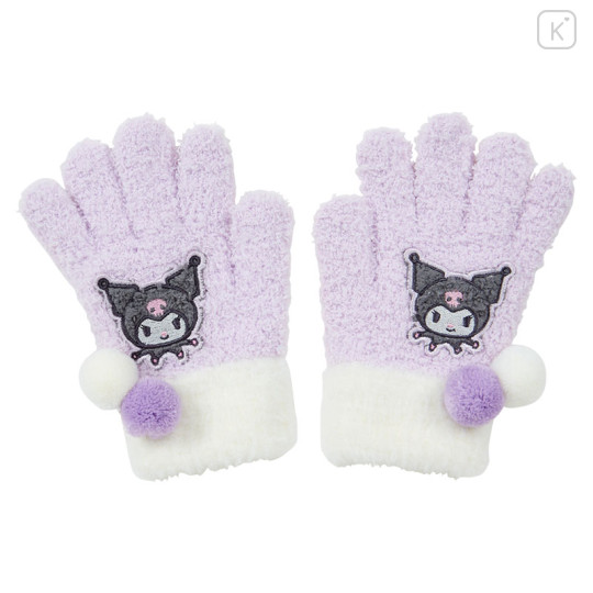 Japan Sanrio Original Kids Nobinobi Gloves - Kuromi - 1