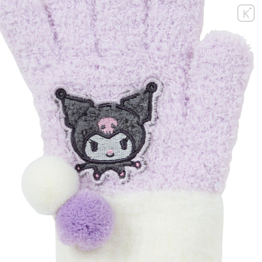 Japan Sanrio Original Kids Nobinobi Gloves - Kuromi - 2