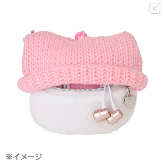 Japan Sanrio Original Face Shaped Mini Pouch - Hello Kitty - 4