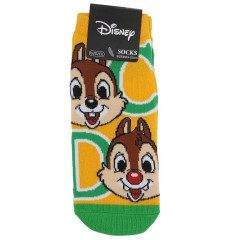 Japan Disney Socks - Chip & Dale / Orange Green