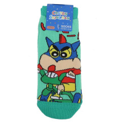 Japan Crayon Shin-chan Socks - Shinnosuke Nohara / Green Mask Kamen