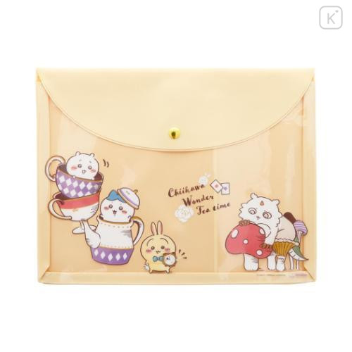 Japan Chiikawa A5 Flat Case File Folder - Chiikawa & Hachiware & Usagi / Wonder Tea Time Orange - 1