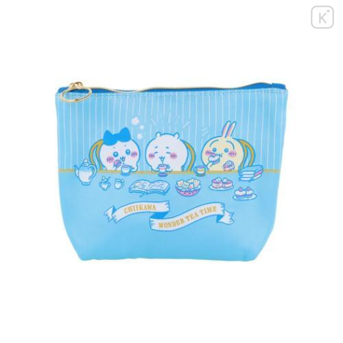 Japan Chiikawa Woven Flat Pouch - Chiikawa & Hachiware & Usagi / Wonder Tea Time - 1