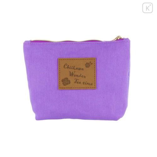 Japan Chiikawa Woven Flat Pouch - Furuhonya Kani-chan & Momonga / Wonder Tea Time - 2