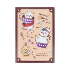 Japan Chiikawa A5 Clear File - Chiikawa & Hachiware & Usagi / Wonder Tea Time Orange