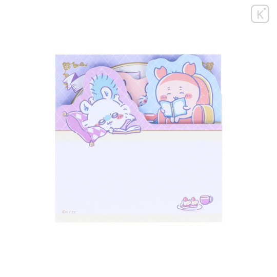 Japan Chiikawa Tack Memo Pad Sticky Notes - Furuhonya Kani-chan & Momonga / Wonder Tea Time - 1