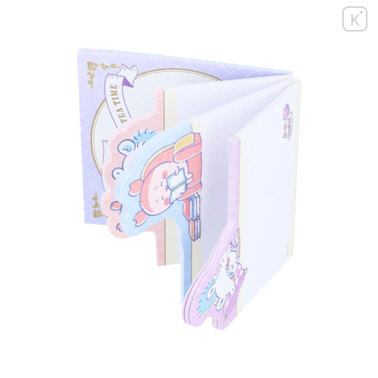 Japan Chiikawa Tack Memo Pad Sticky Notes - Furuhonya Kani-chan & Momonga / Wonder Tea Time - 3