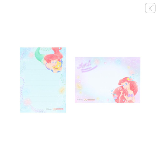 Japan Disney Mini Notepad - Ariel & Flounder : Watercolor - 3