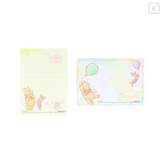 Japan Disney Mini Notepad - Piglet & Pooh : Watercolor - 3