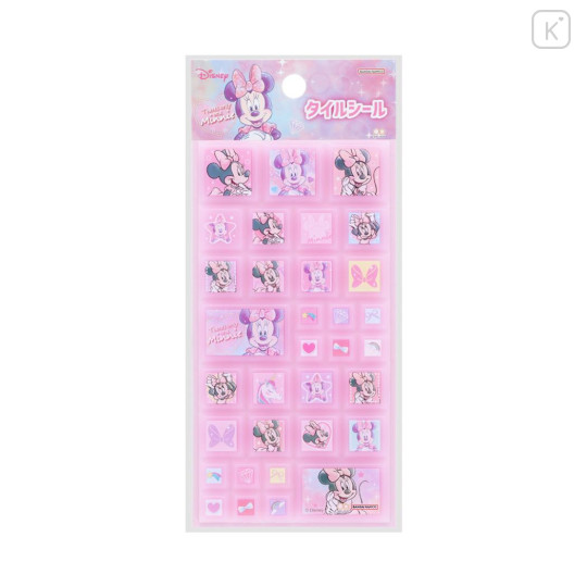 Japan Disney Tile Sticker - Minnie Mouse / Pink - 1